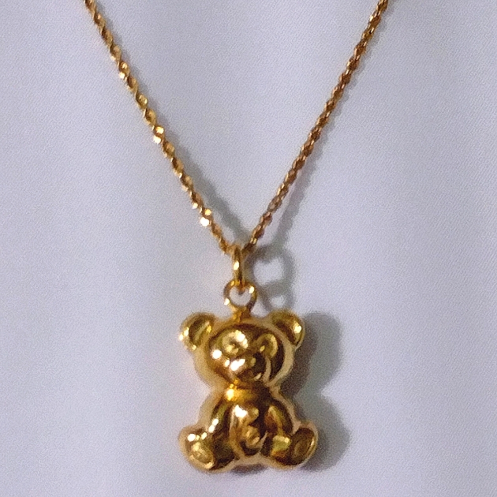 14KT REAL GOLD 🥇🪙 1" 3-D Teddy Bear Charm